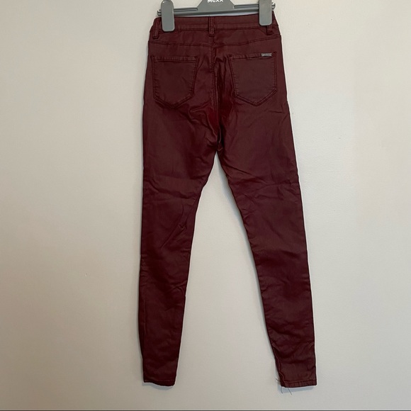 3 for 15$🌸  Shiny outside / Fleece inside - Dark Red Jeans - Picture 5 of 9